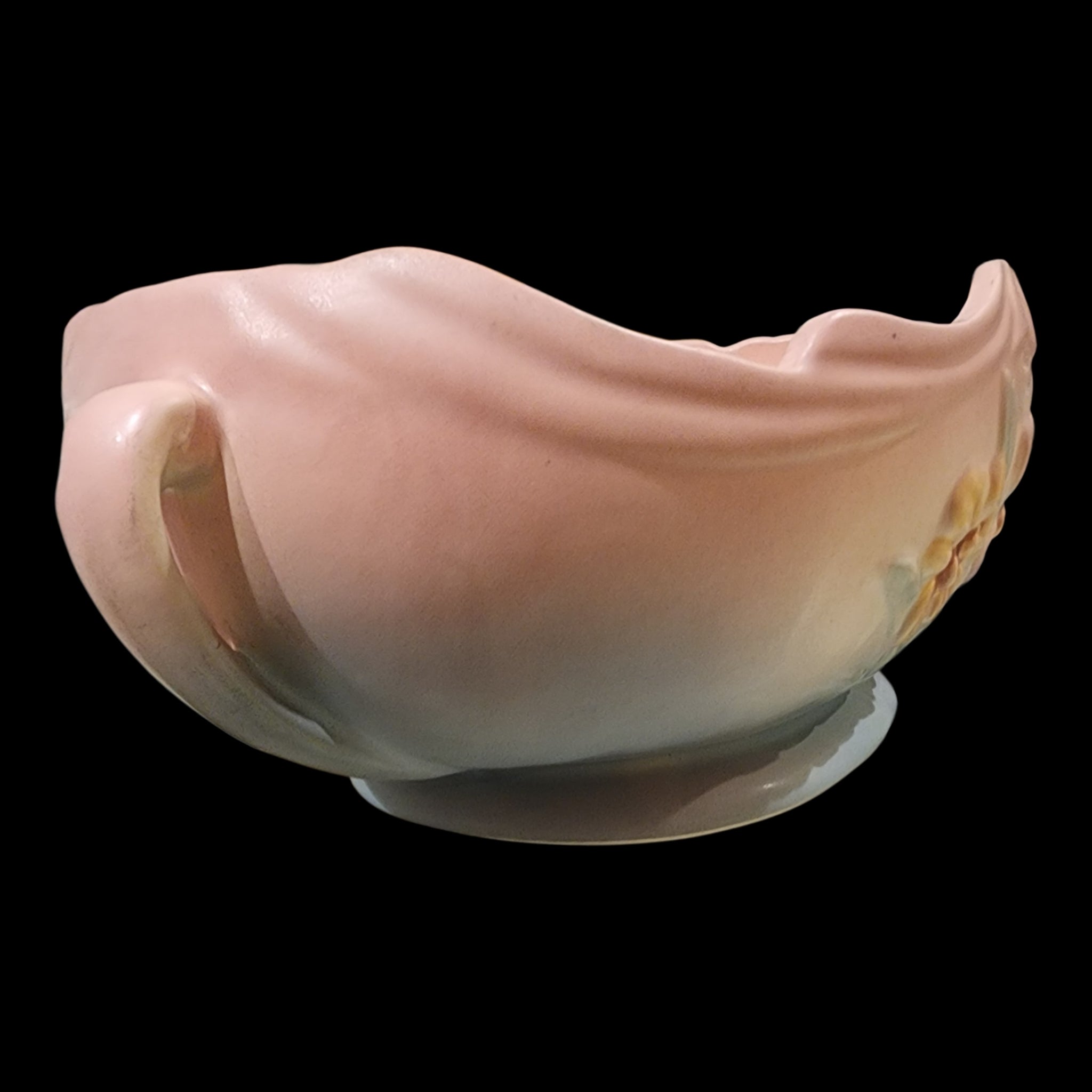 Vintage Hull Pottery Iris Pink & Blue Oval Centerpiece Console Bowl