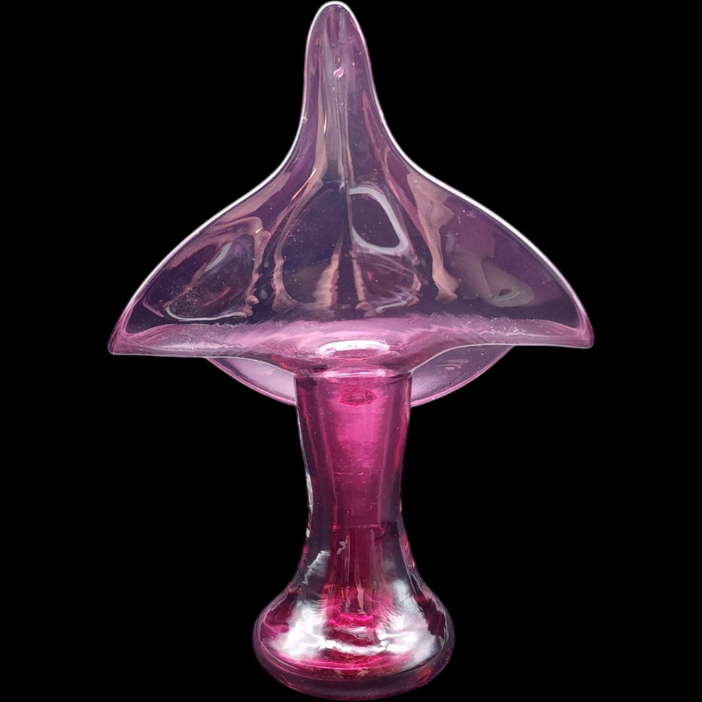 Vintage Pilgrim Glass Cranberry 6" Jack in the Pulpit Bud Vase