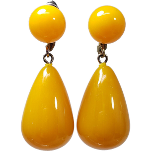 Vintage Dangling Faux Amber Stud Earrings