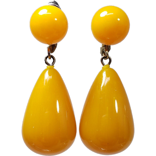 Vintage Dangling Faux Amber Stud Earrings