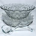 18" FOSTORIA American Clear 15 Pc Punch Bowl Set