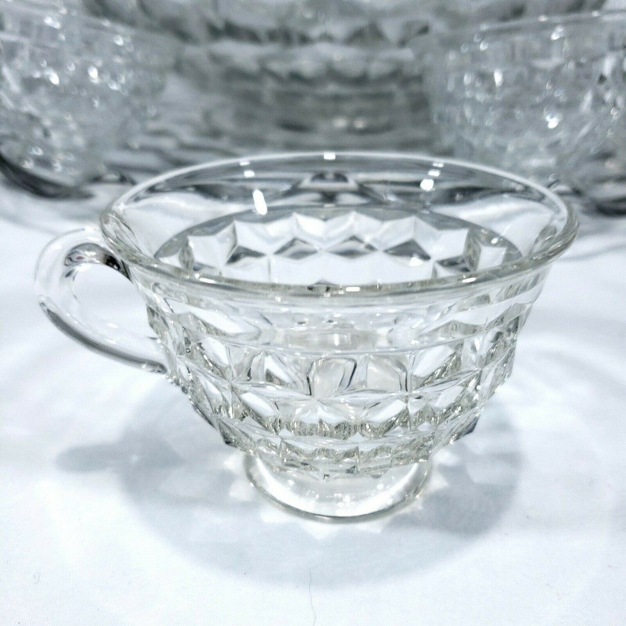 18" FOSTORIA American Clear 15 Pc Punch Bowl Set