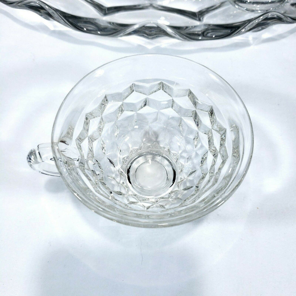 18" FOSTORIA American Clear 15 Pc Punch Bowl Set