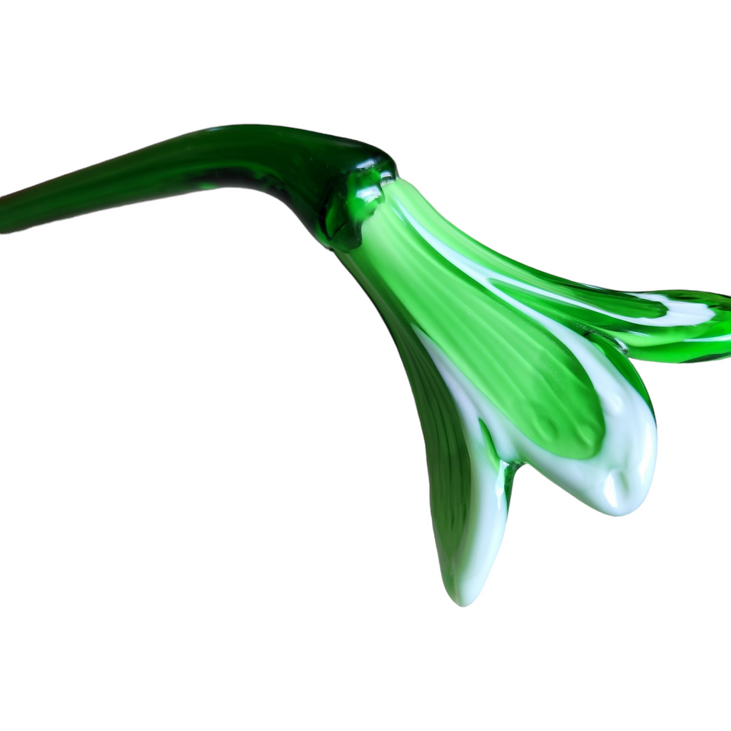 20" Art Glass Green Lily Hand Blown Long Green Stem Flower Murano Style