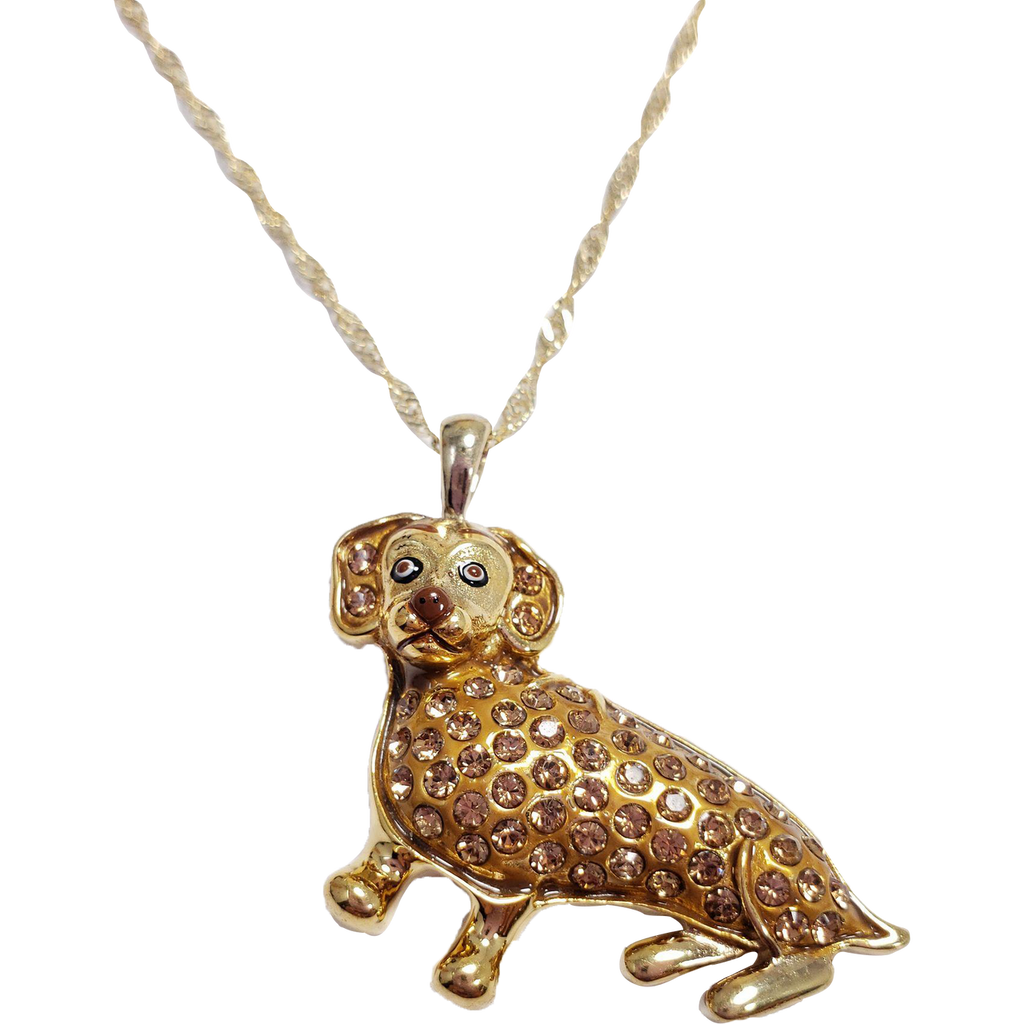 Vintage Bradford Exchange Silver Dog Necklace Pendant