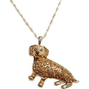 Vintage Bradford Exchange Silver Dog Necklace Pendant