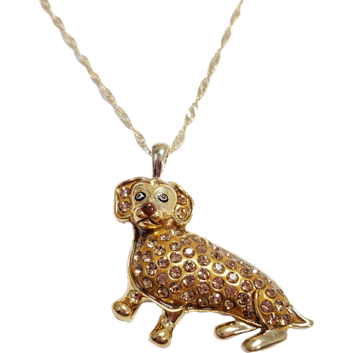 Vintage Bradford Exchange Silver Dog Necklace Pendant
