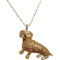 Vintage Bradford Exchange Silver Dog Necklace Pendant