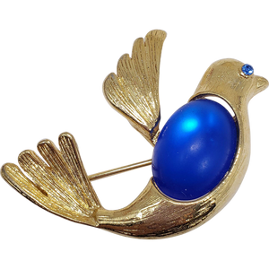 Sarah Coventry Baby Blue Jelly Belly Bird Pin Brooch