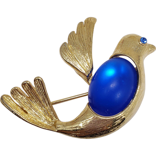 Sarah Coventry Baby Blue Jelly Belly Bird Pin Brooch