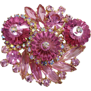 Juliana DeLizza & Elster Large Rose Margarita in Gold Pin Brooch