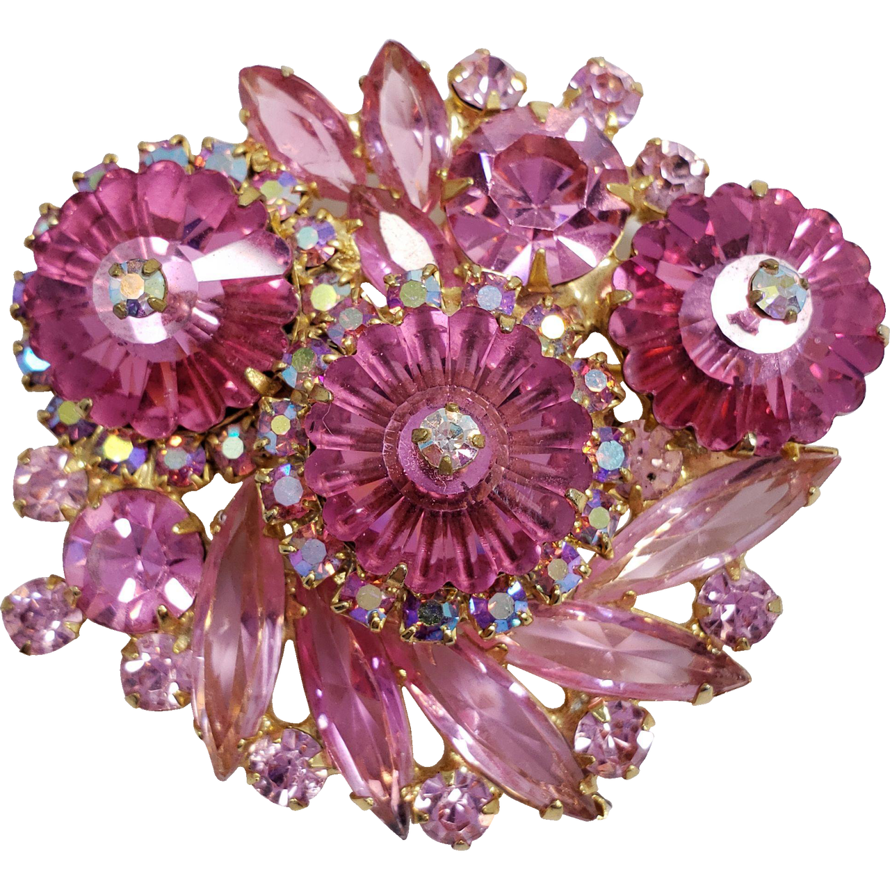 Juliana DeLizza & Elster Large Rose Margarita in Gold Pin Brooch