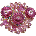 Juliana DeLizza & Elster Large Rose Margarita in Gold Pin Brooch