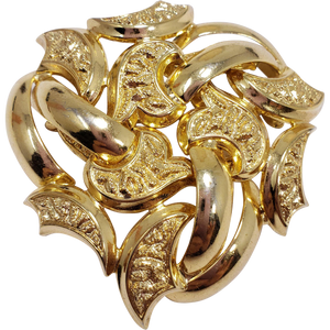 Vintage Signed Grosse Germany 1971 Gold Brooch Pin Henkel & Grosse Dior Jewelry
