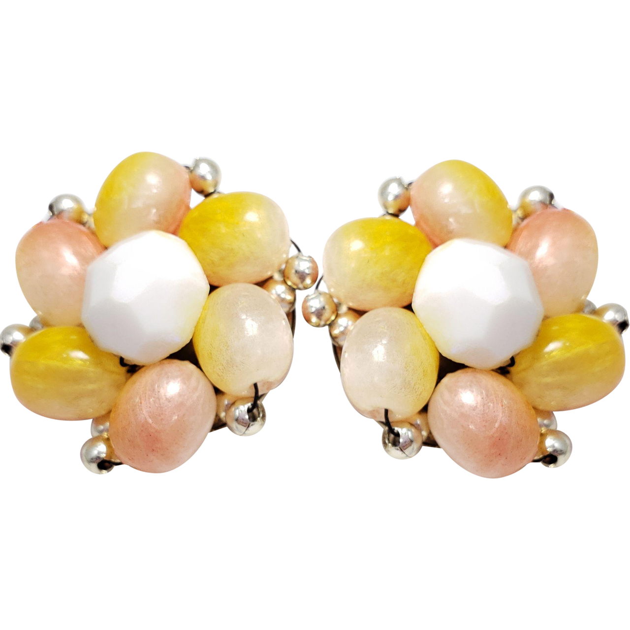 Vintage Cluster Bead Clip On Earrings Hong Kong