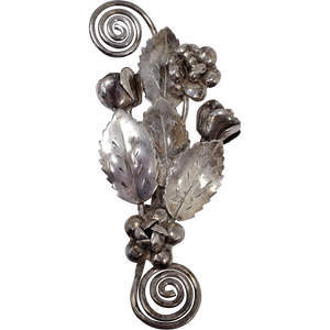 Hobe Sterling Silver Patented Pin Brooch Floral Bouquet Cluster