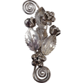 Hobe Sterling Silver Patented Pin Brooch Floral Bouquet Cluster