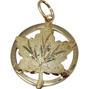 EMC Front Sterling Maple Leaf Vermeil Pendant