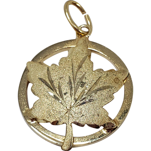 EMC Front Sterling Maple Leaf Vermeil Pendant