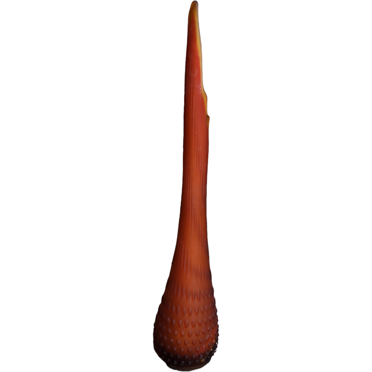 23" Smith Glass Orange Hobnail Pressed Glass Swung Bud Vase