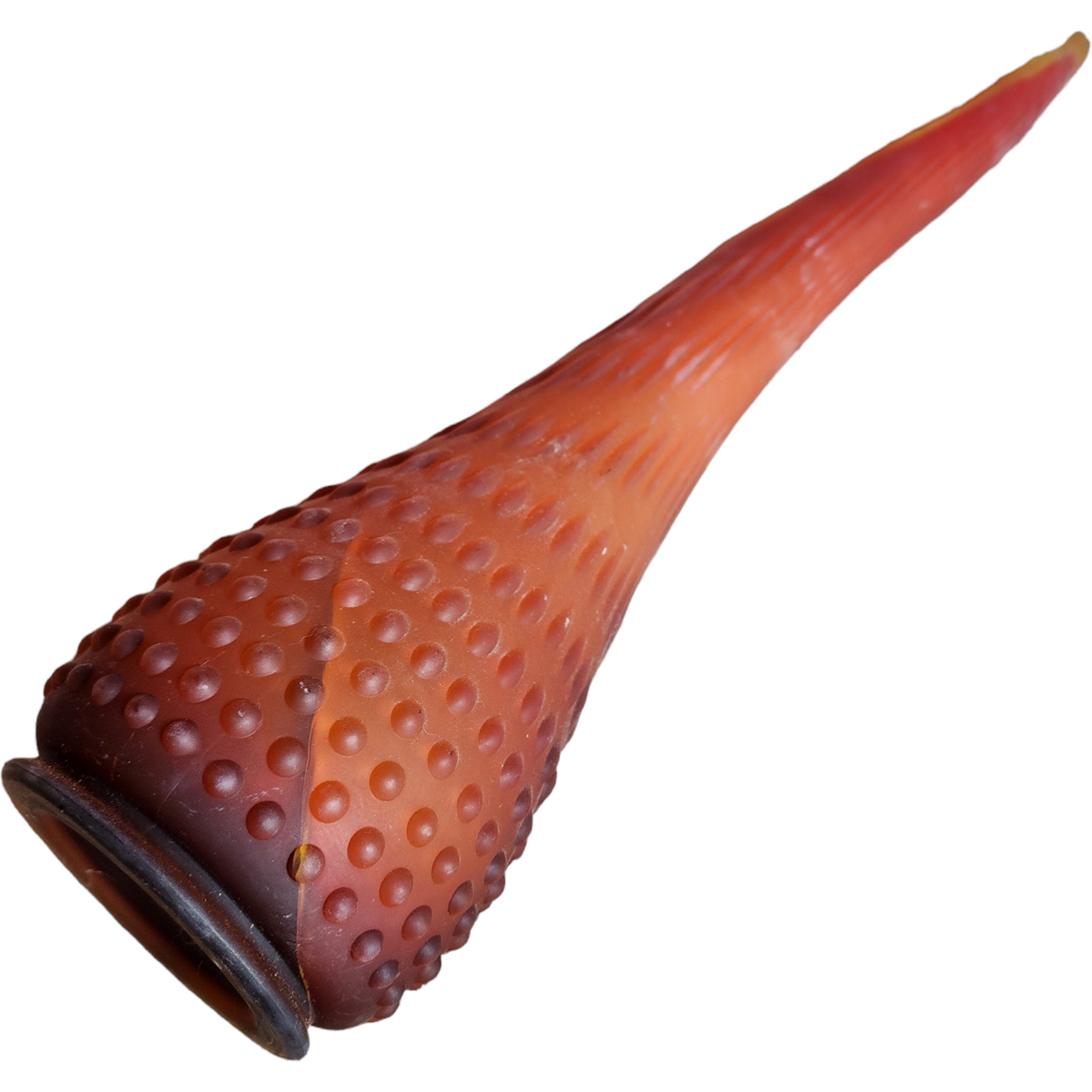 23" Smith Glass Orange Hobnail Pressed Glass Swung Bud Vase