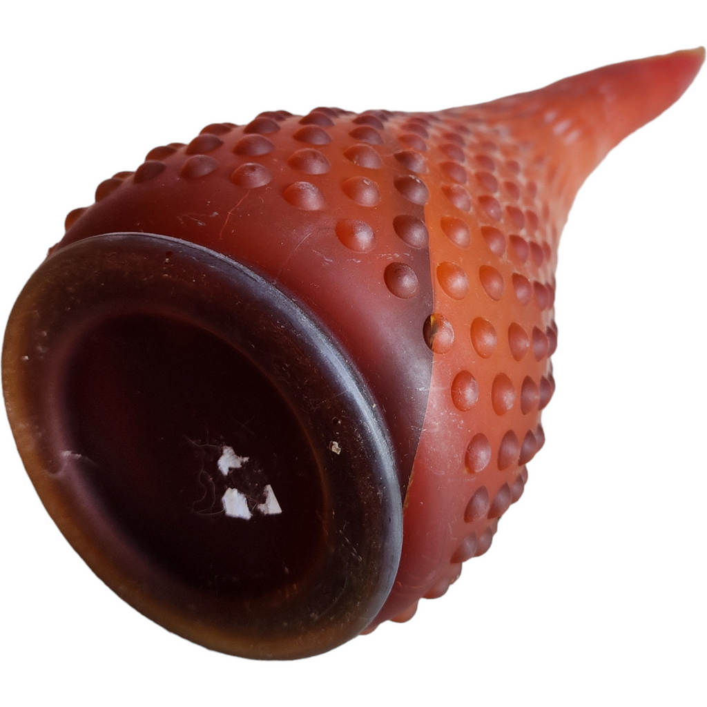 23" Smith Glass Orange Hobnail Pressed Glass Swung Bud Vase