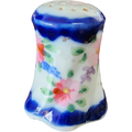 2" Flow Blue Hand Painted Floral Salt or Pepper Shakers Japan