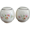 2" Homer Laughlin Fluffy Virginia Rose Pink & White Flowers Salt & Pepper Set