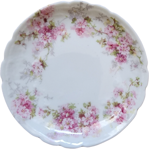 3" Charles Field Haviland Pink Flowers Green Leaves Limoges France Butter Pat