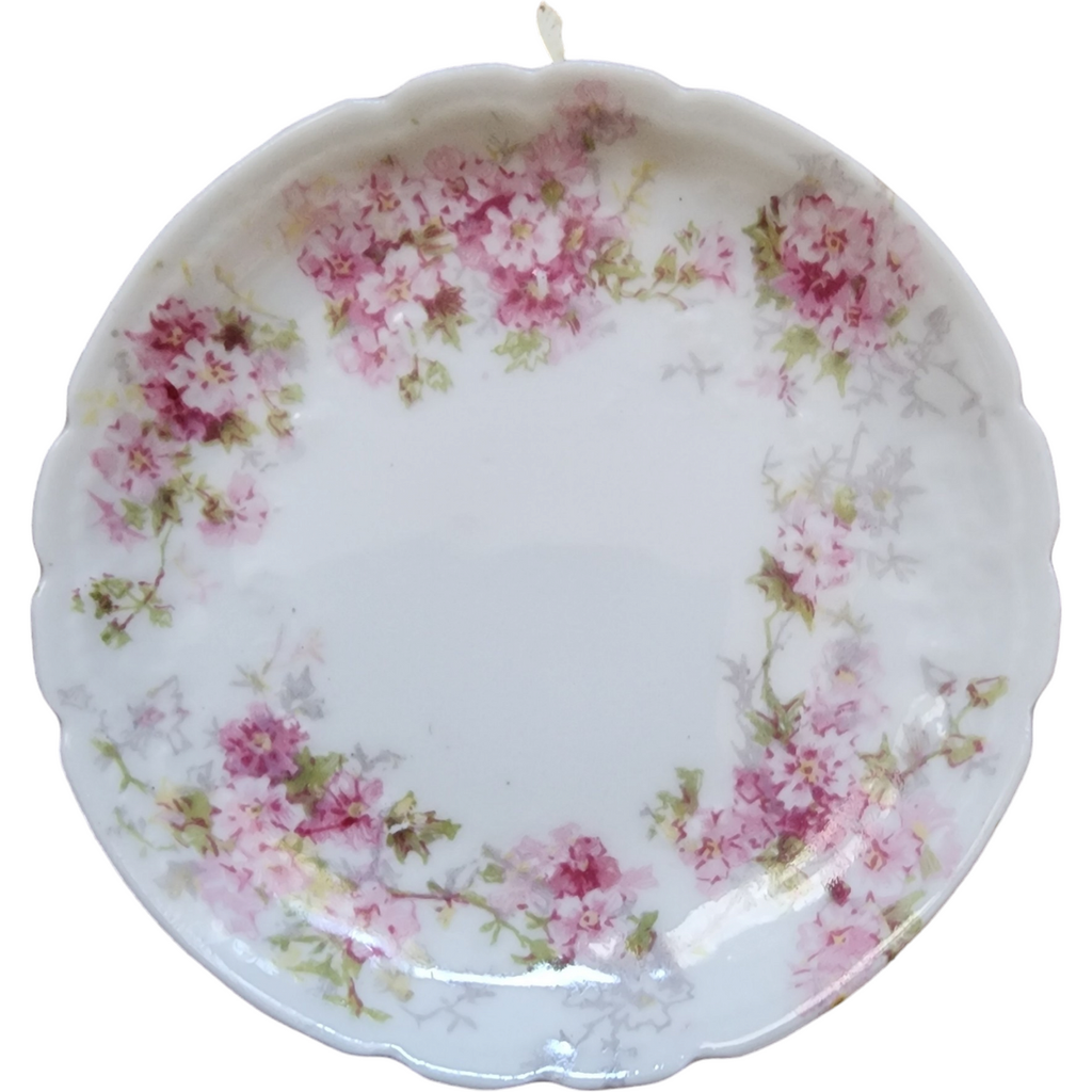 3" Charles Field Haviland Pink Flowers Green Leaves Limoges France Butter Pat