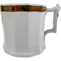 3" Edward Walley Full Panelled Gothic Copper Lustre Band White Ironstone Shaving Mug