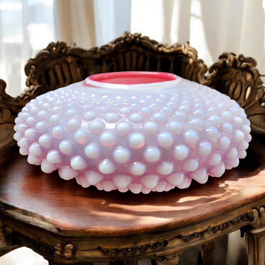 3" Fenton Hobnail Cranberry Opalescent Squat Vase
