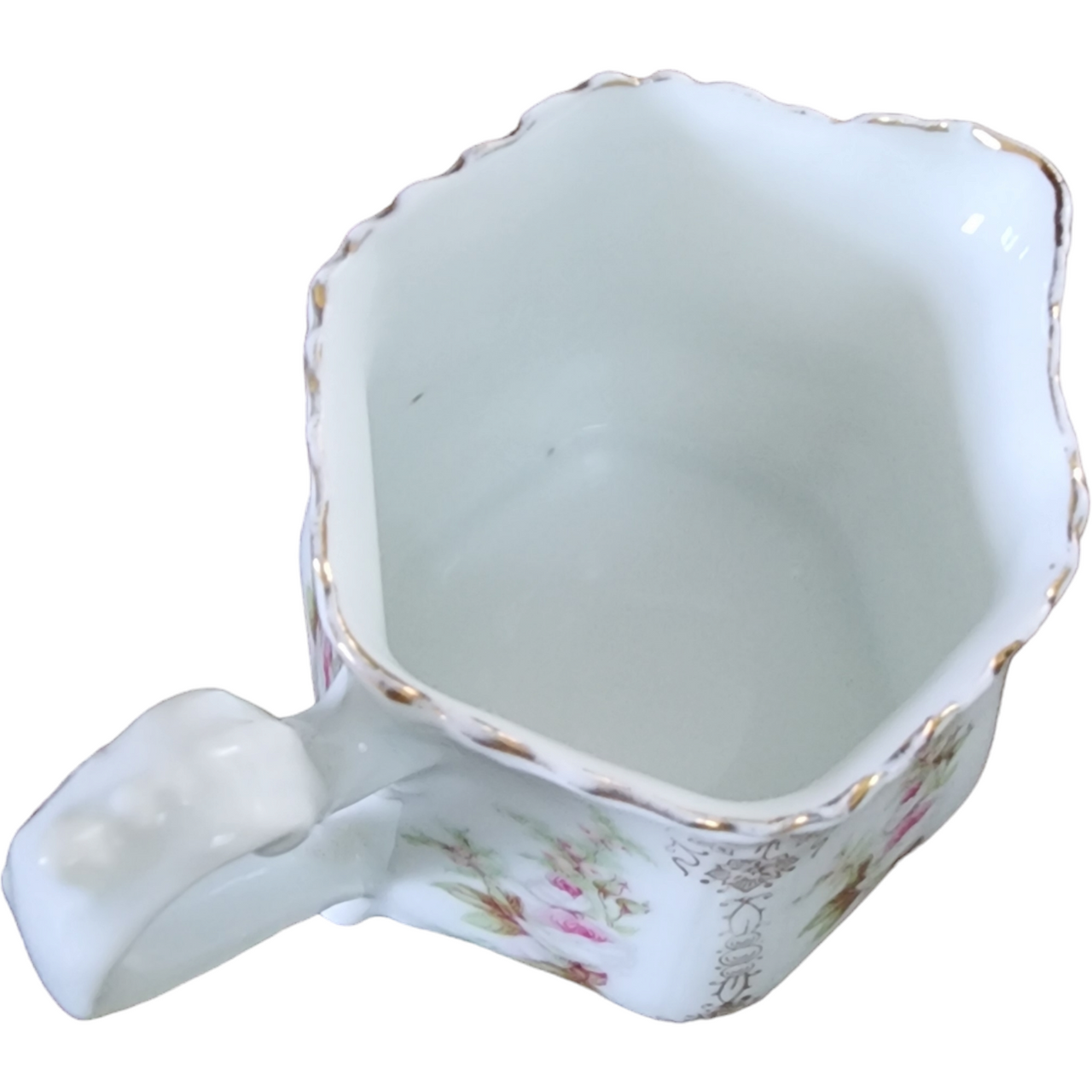 3" Haviland Pink Flowers Green Leaves Creamer Limoges France