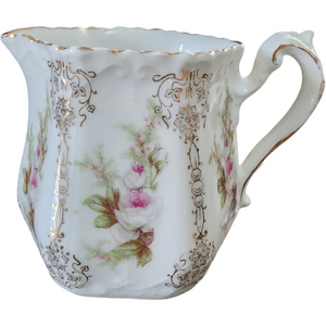 3" Haviland Pink Flowers Green Leaves Creamer Limoges France