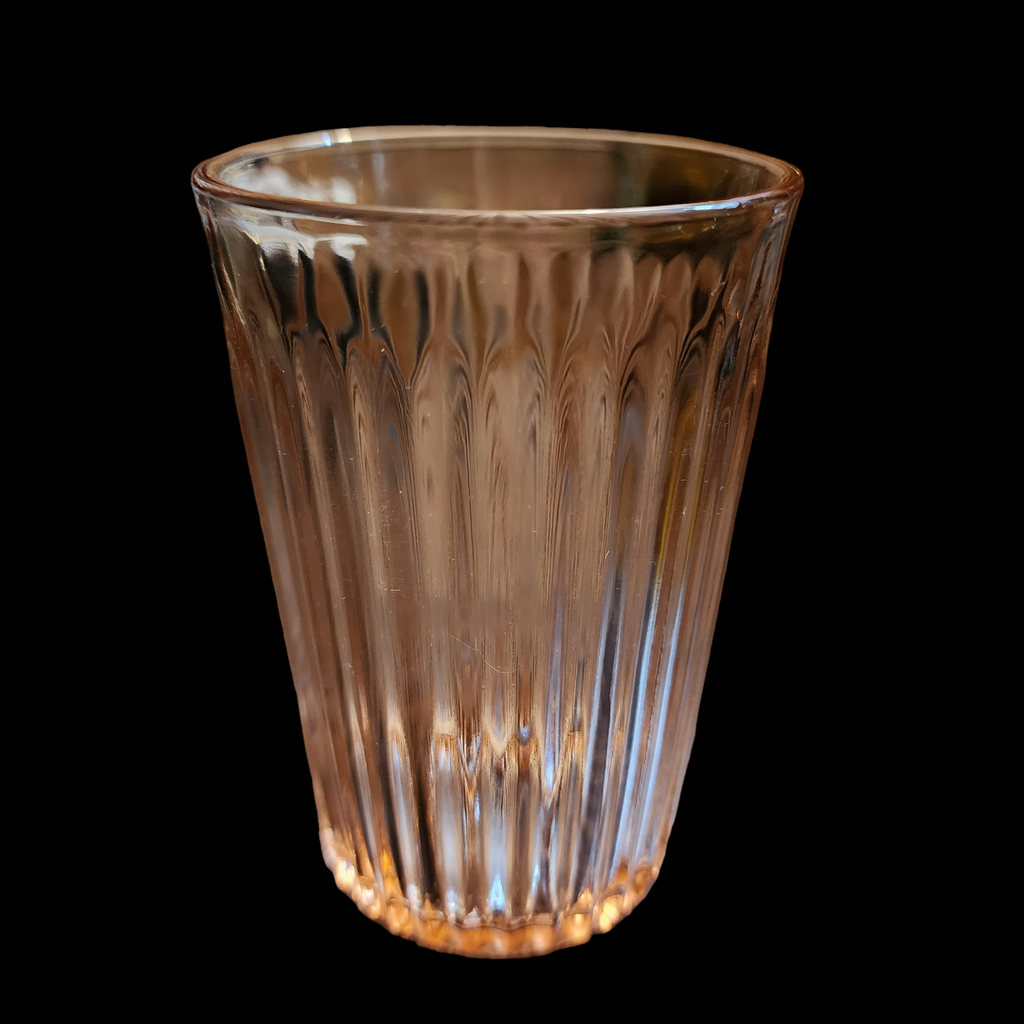 4" Anchor Hocking Lace Edge Pink Depression Glass 9 Oz Flat Tumbler