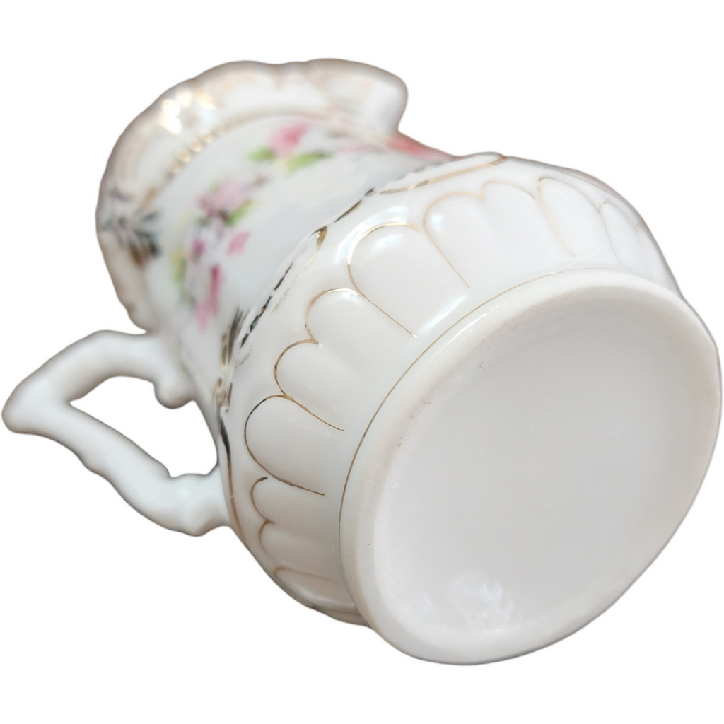 4" Bavarian Porcelain Hand-Painted Creamer Pitcher Pink and White Floral Design