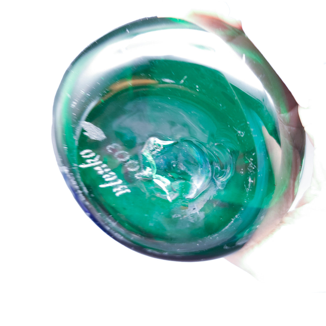 4" Blenko Glass Co. Sea Green Dimple Glass 12 Oz Tumbler