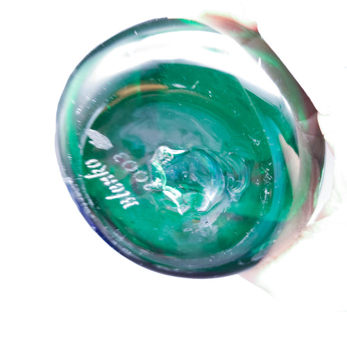 4" Blenko Glass Co. Sea Green Dimple Glass 12 Oz Tumbler
