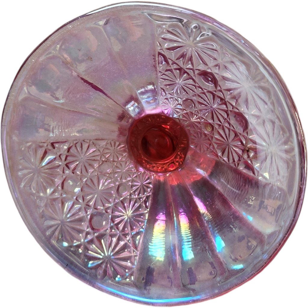 4" Fenton Art Glass Dusty Rose Carnival Single Light Candlestick