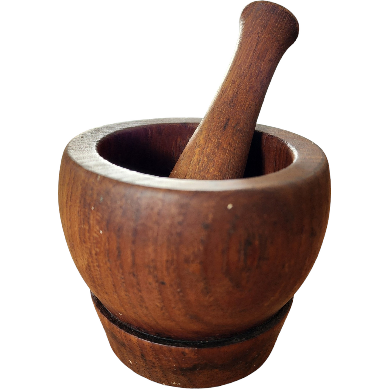 4" Late 19th Century Wooden Mortar and Pestle