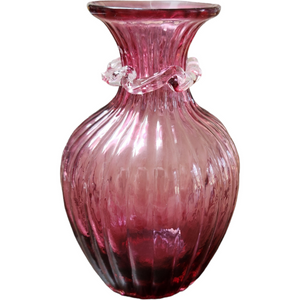 4" Pilgrim Glass Cranberry Optic Bud Vase