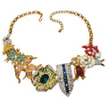 Kenneth Jay Lane Ornate Colorful Crystal Kaleidoscope Collar Necklace in Gold