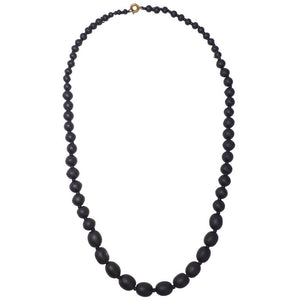 Antique Victorian Graduated Jet Bead Mourning Necklace