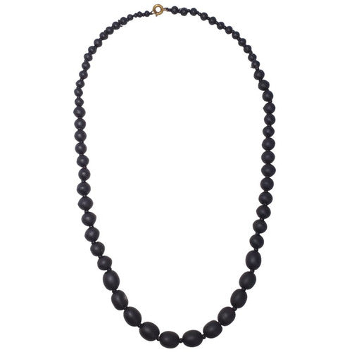 Antique Victorian Graduated Jet Bead Mourning Necklace