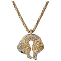 KJL Kenneth Jay Lane Fleece Sheep with Pave Crystals Necklace in Gold and Silver