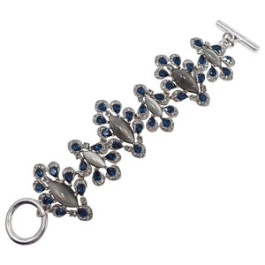 Oscar de la Renta Parlor Crystal Toggle Clasp Bracelet, Blue, Gray, Silvertone