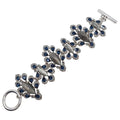 Oscar de la Renta Parlor Crystal Toggle Clasp Bracelet, Blue, Gray, Silvertone