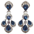 Oscar de la Renta Parlor Crystal Drop Post Back Earrings, Blue, Gray, Silvertone