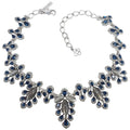 Oscar de la Renta Multicolored Parlor Link Necklace, Blue and Gray, Silvertone