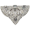 Art Deco Clear Crystal Dress, Shoe Clip, Rhodium Plated, Early 1900s